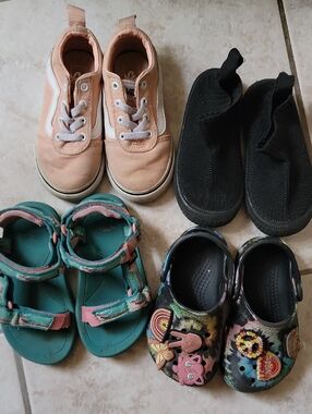 Toddler Size 7 Shoe Lot- Vans, Teva, Crocs, Jan And Jul